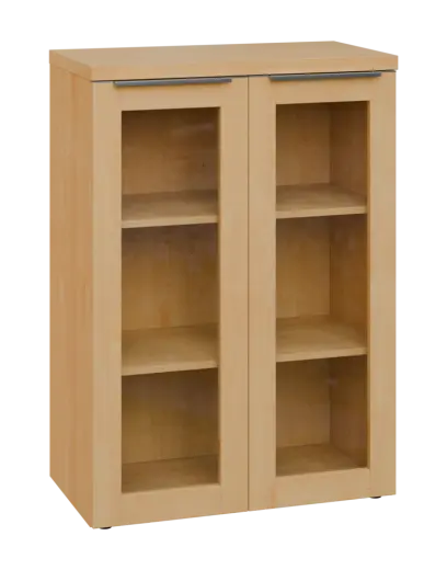 SIN 3 - 8S kancelářská skříň, 2-dveřová/prosklená, 1120x800x400, javor horský